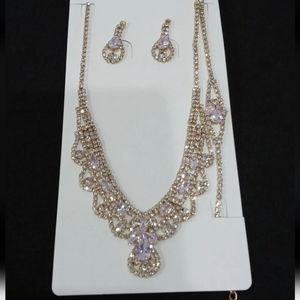 3pcs Rhinestone Princess Necklace Set